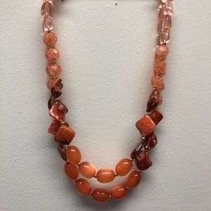 Chico’s salmon, melon, apricot necklace